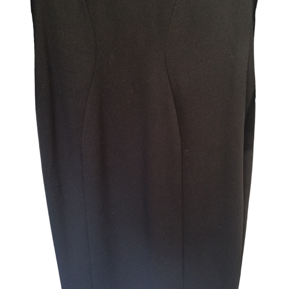 Alex Evenings Sheath Crepe Dress W/Beaded Illusion Neckline, Bell Sleeves 16 - Picture 6 of 12